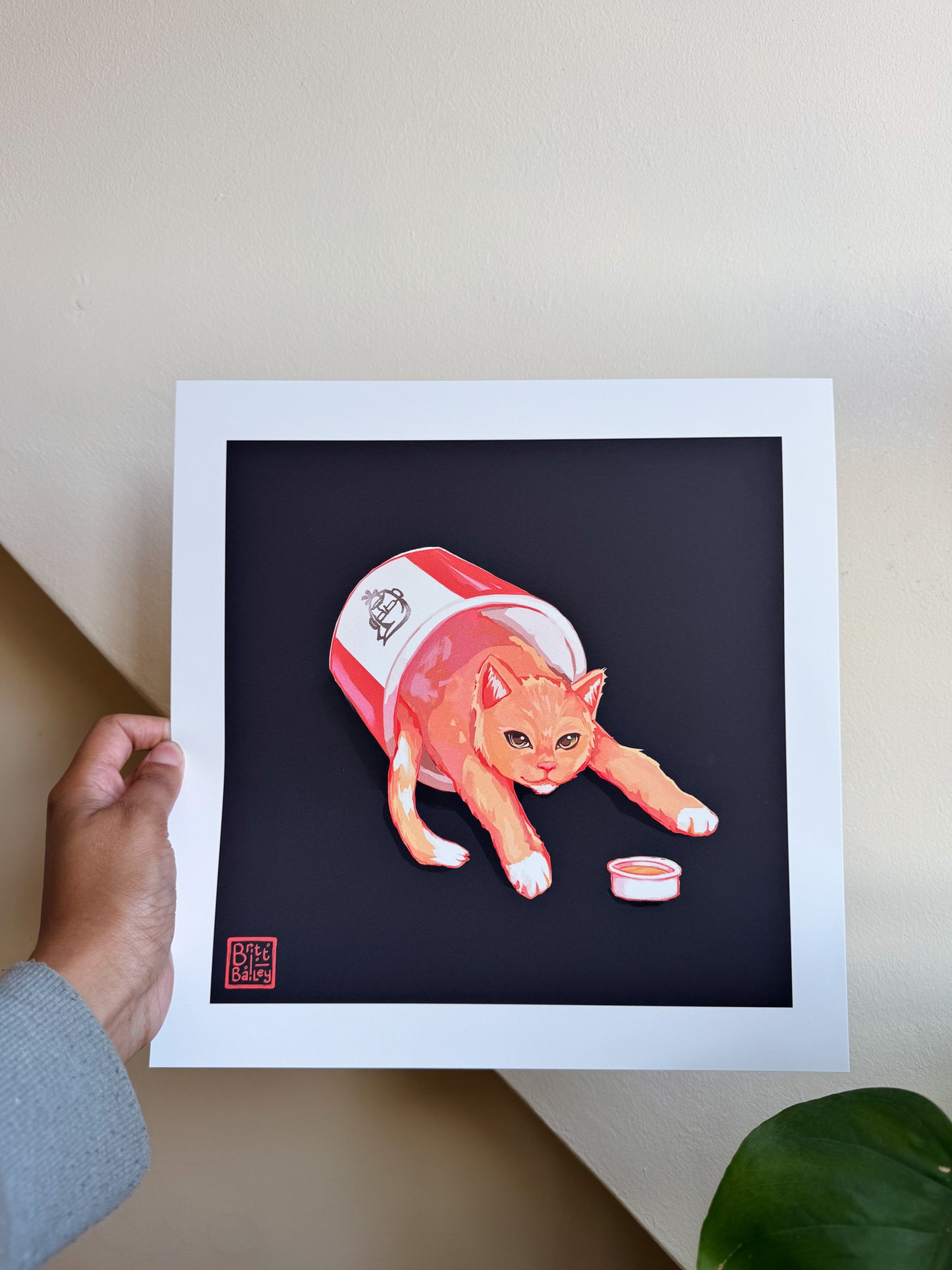 Fried Chicken Cat Dark Print