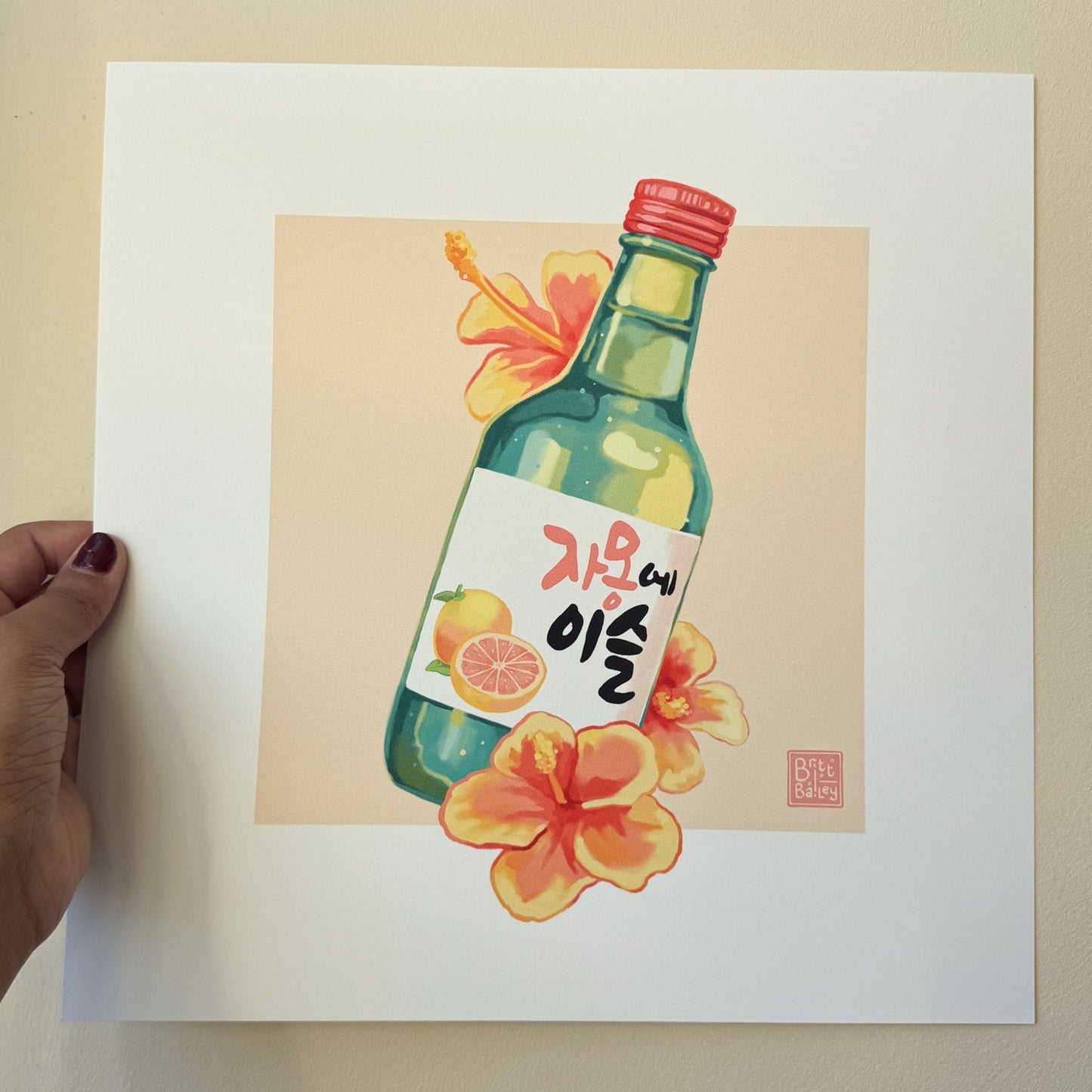 Grapefruit Soju Art Print