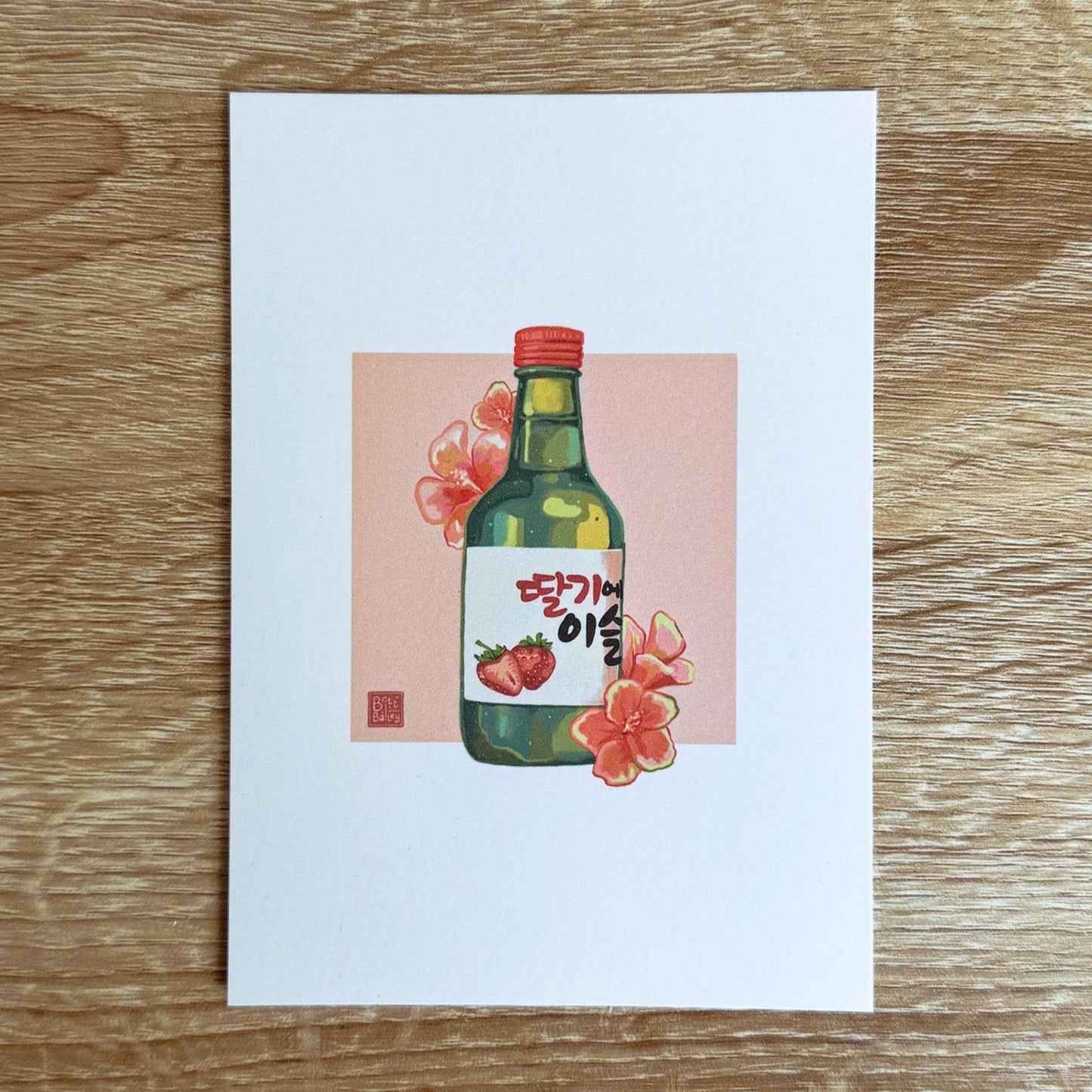 Strawberry Soju Postcard