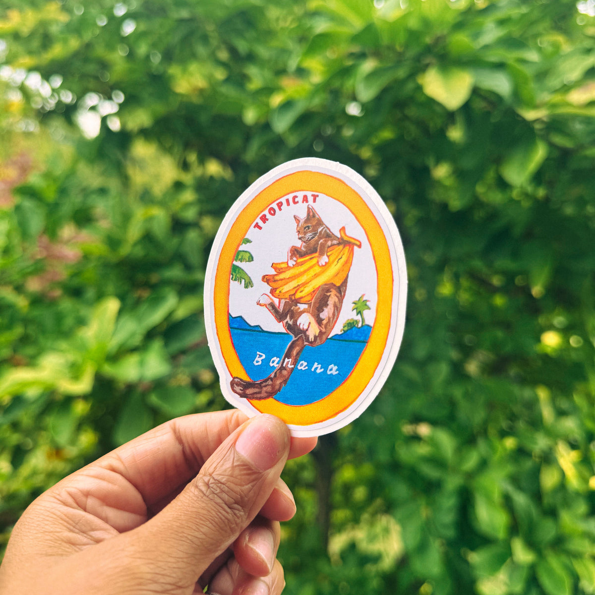 Tropicat Banana Sticker