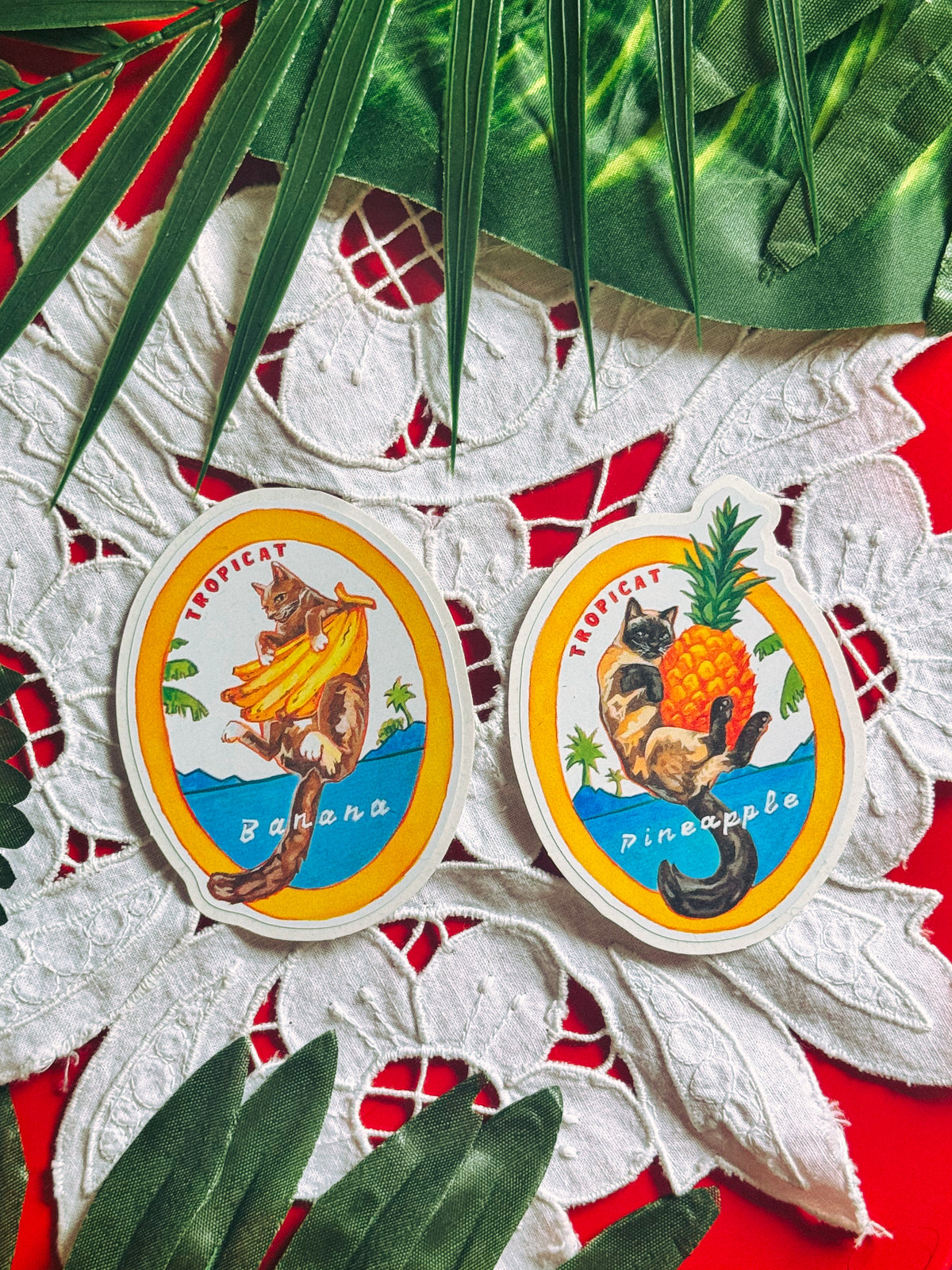 Tropicat Banana Sticker