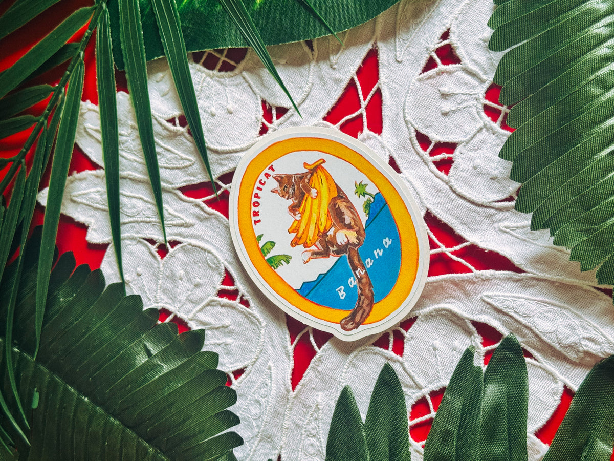 Tropicat Banana Sticker