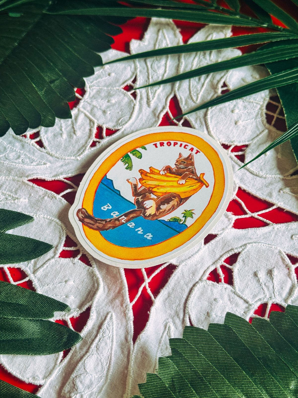 Tropicat Banana Sticker