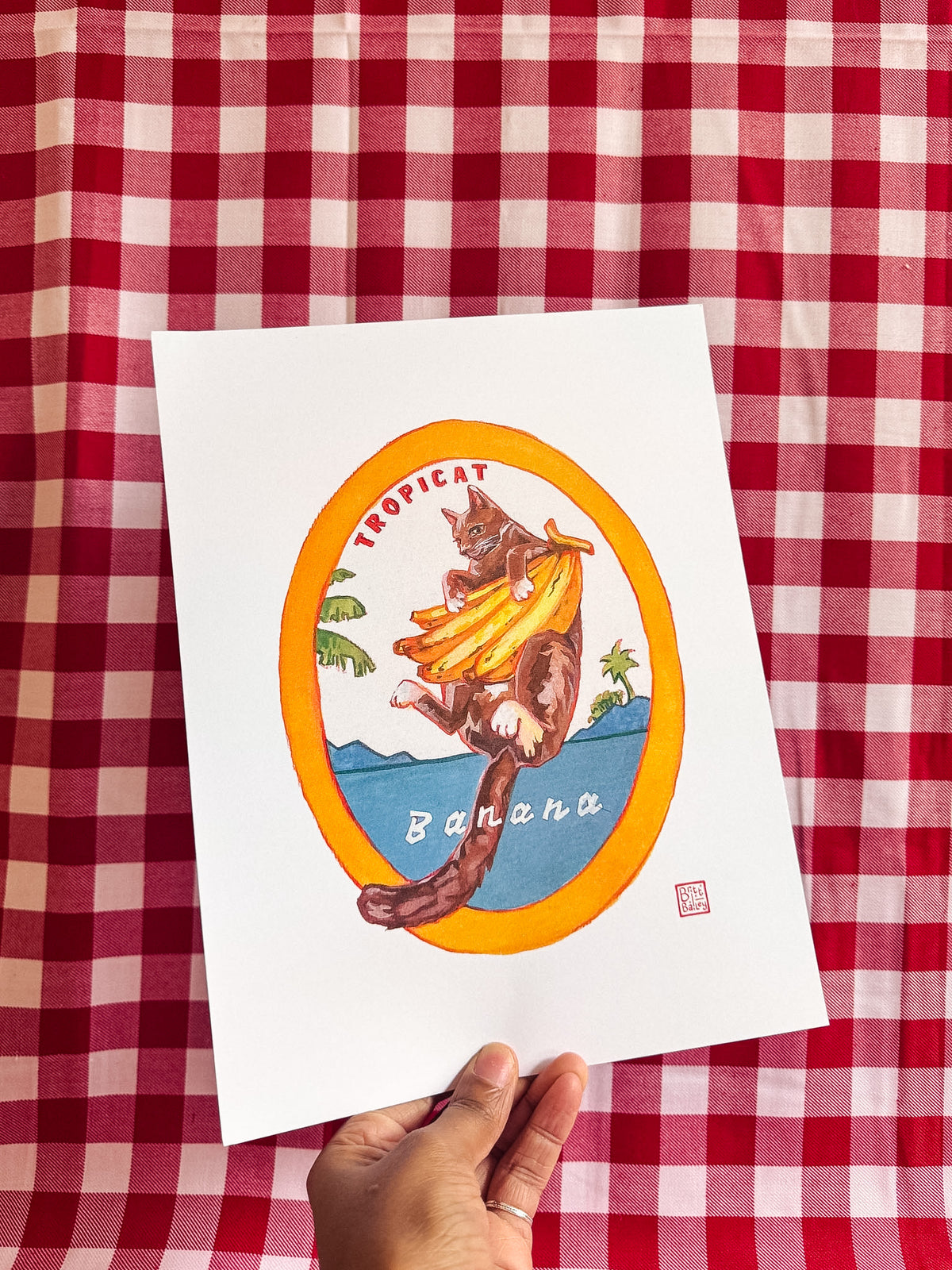 Tropicat Banana Art Print