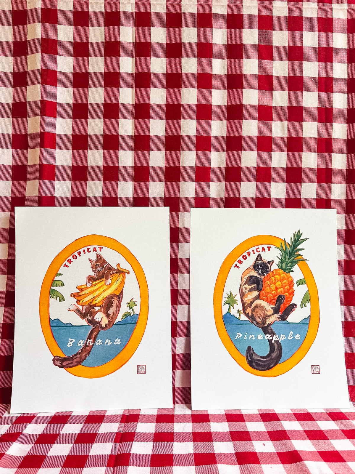 Tropicat Banana Art Print