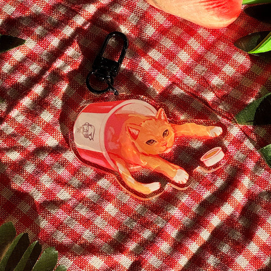 Fried Chicken Cat Keychain