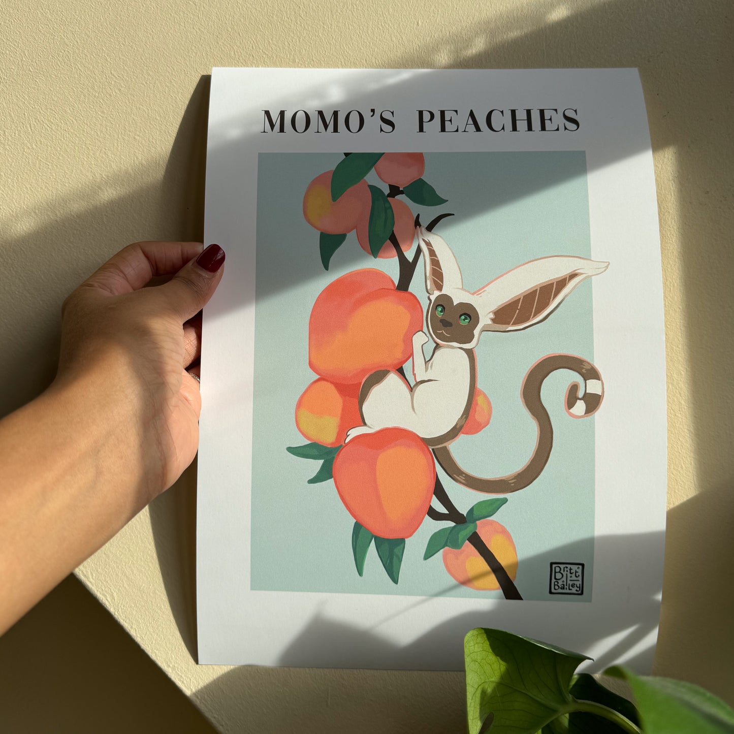 Momo's Peaches Art Print