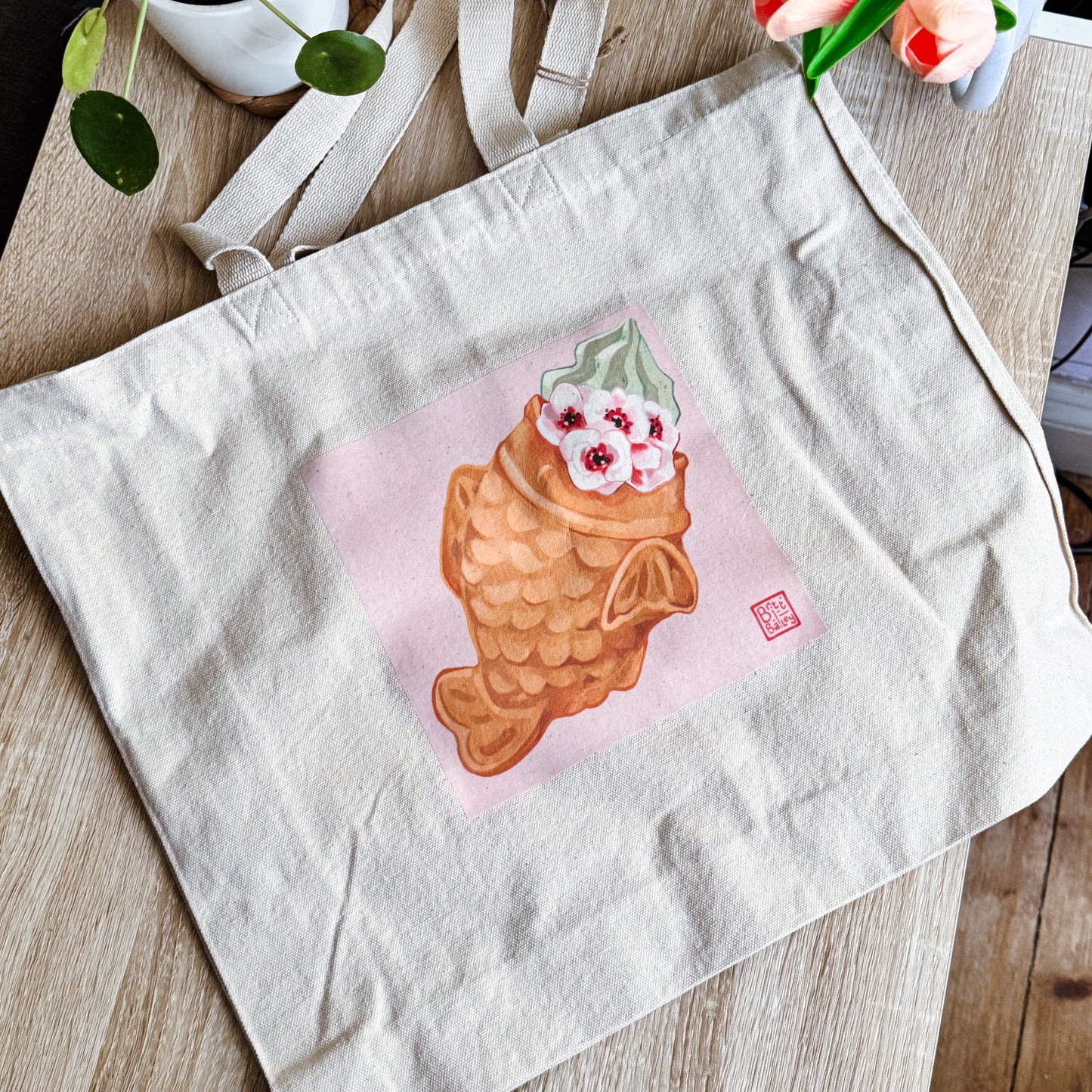 Taiyaki Blossom Tote Bag