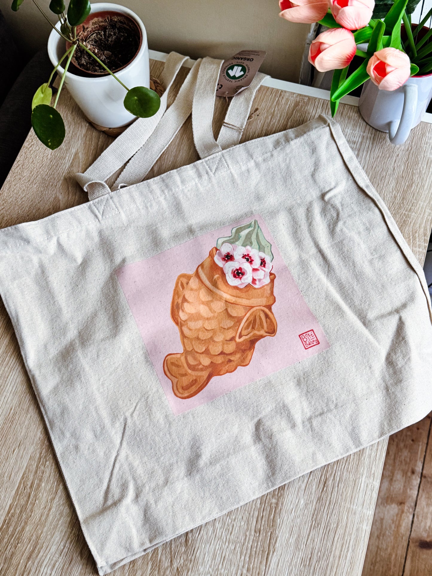 Taiyaki Blossom Tote Bag