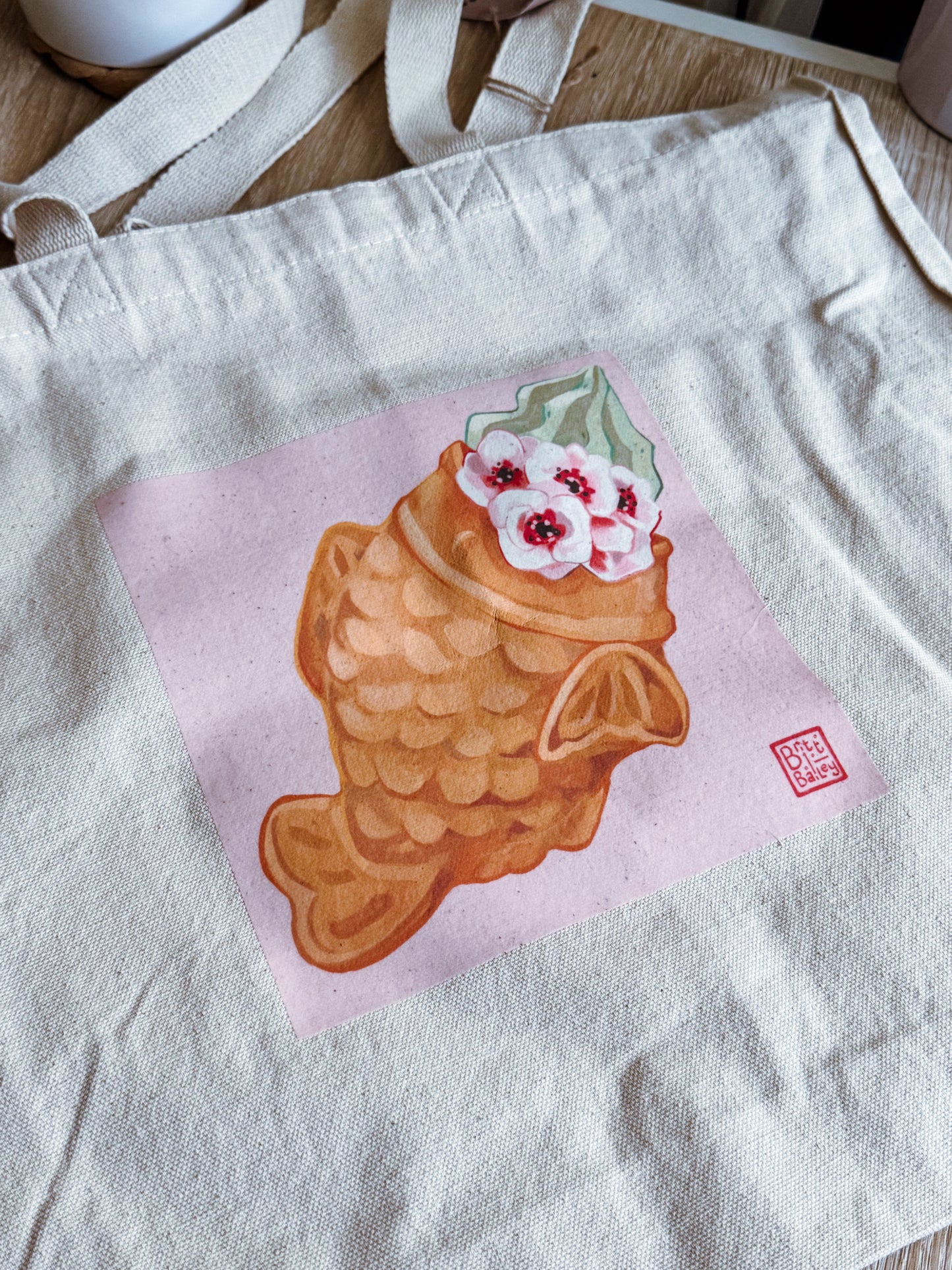 Taiyaki Blossom Tote Bag