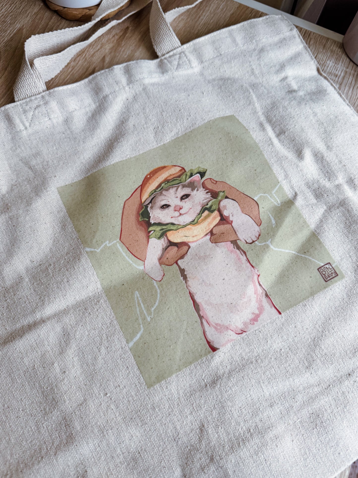 Burger Cat Tote Bag