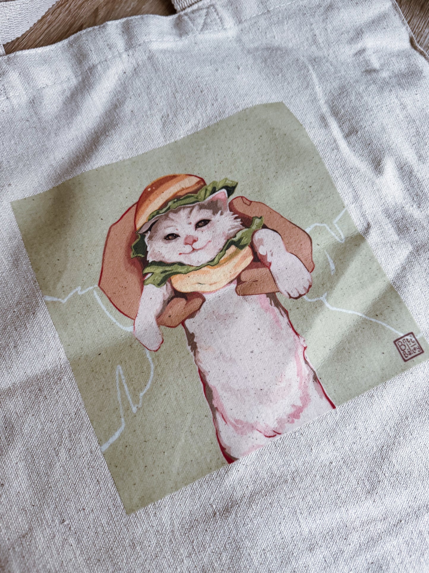 Burger Cat Tote Bag