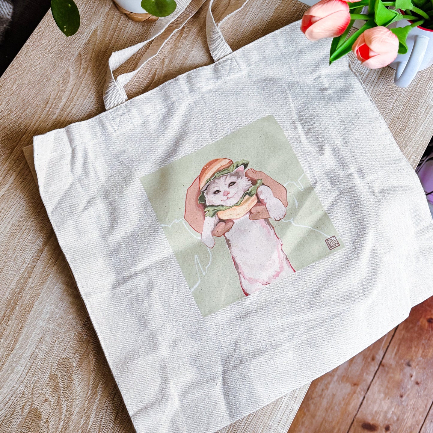 Burger Cat Tote Bag