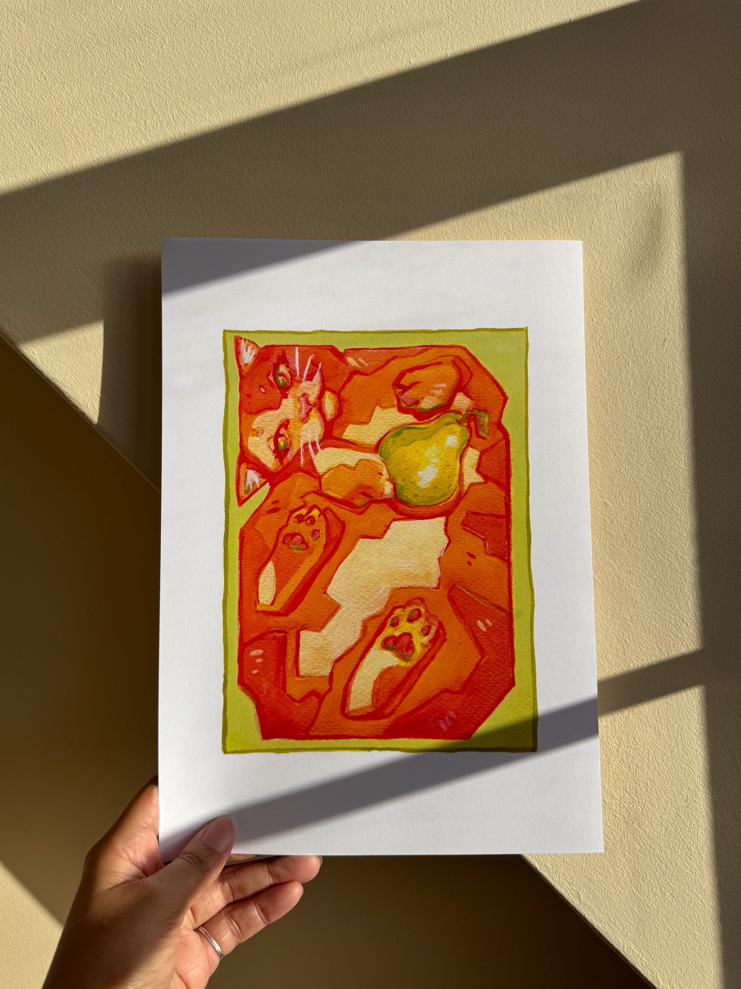 Box Cat Art Print - Spiced Pear