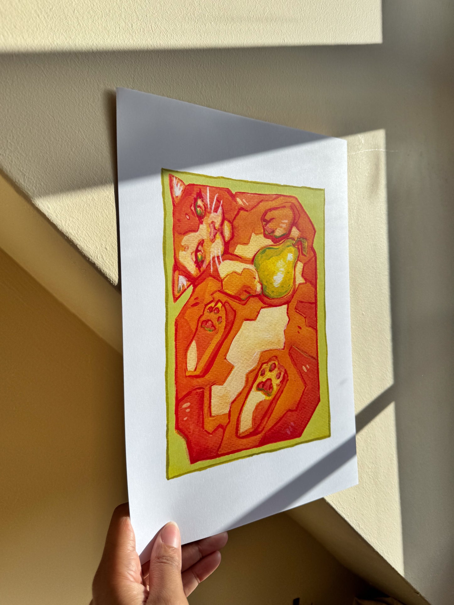 Box Cat Art Print - Spiced Pear