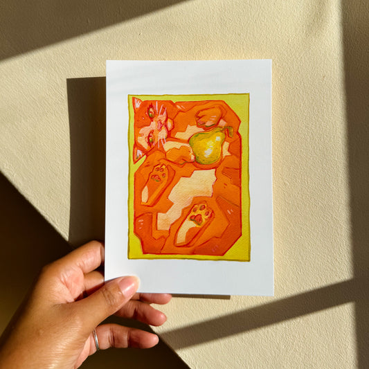 Box Cat Art Print - Spiced Pear