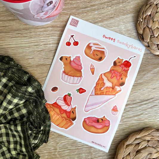 Sweet Snackybara Sticker Sheet