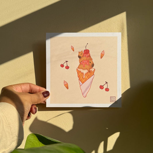 Snackybara Ice Cream Postcard