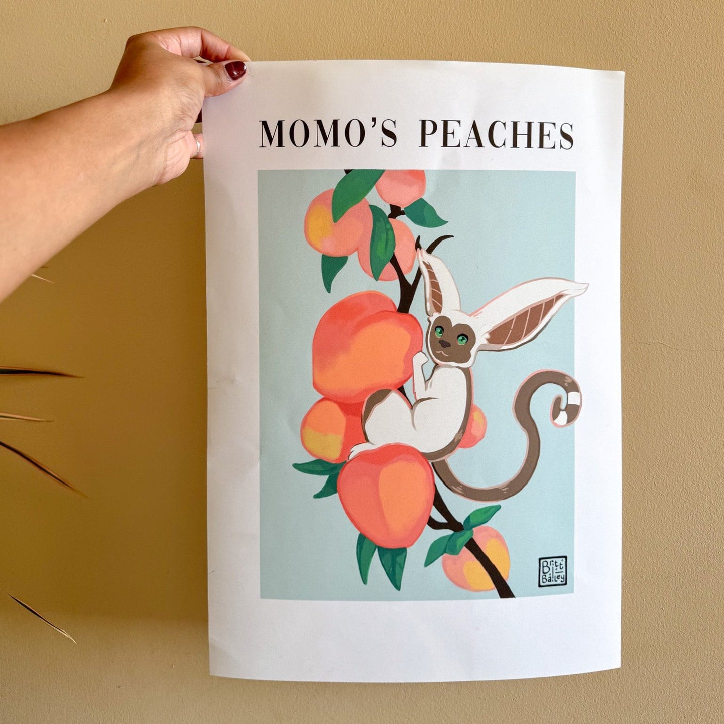 Momo's Peaches Art Print