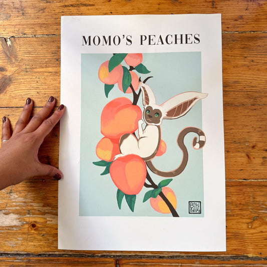 Momo's Peaches Art Print