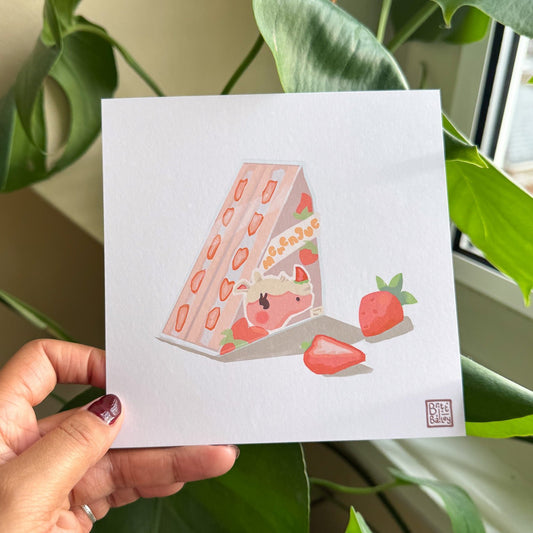 Strawberry Sandwich Postcard