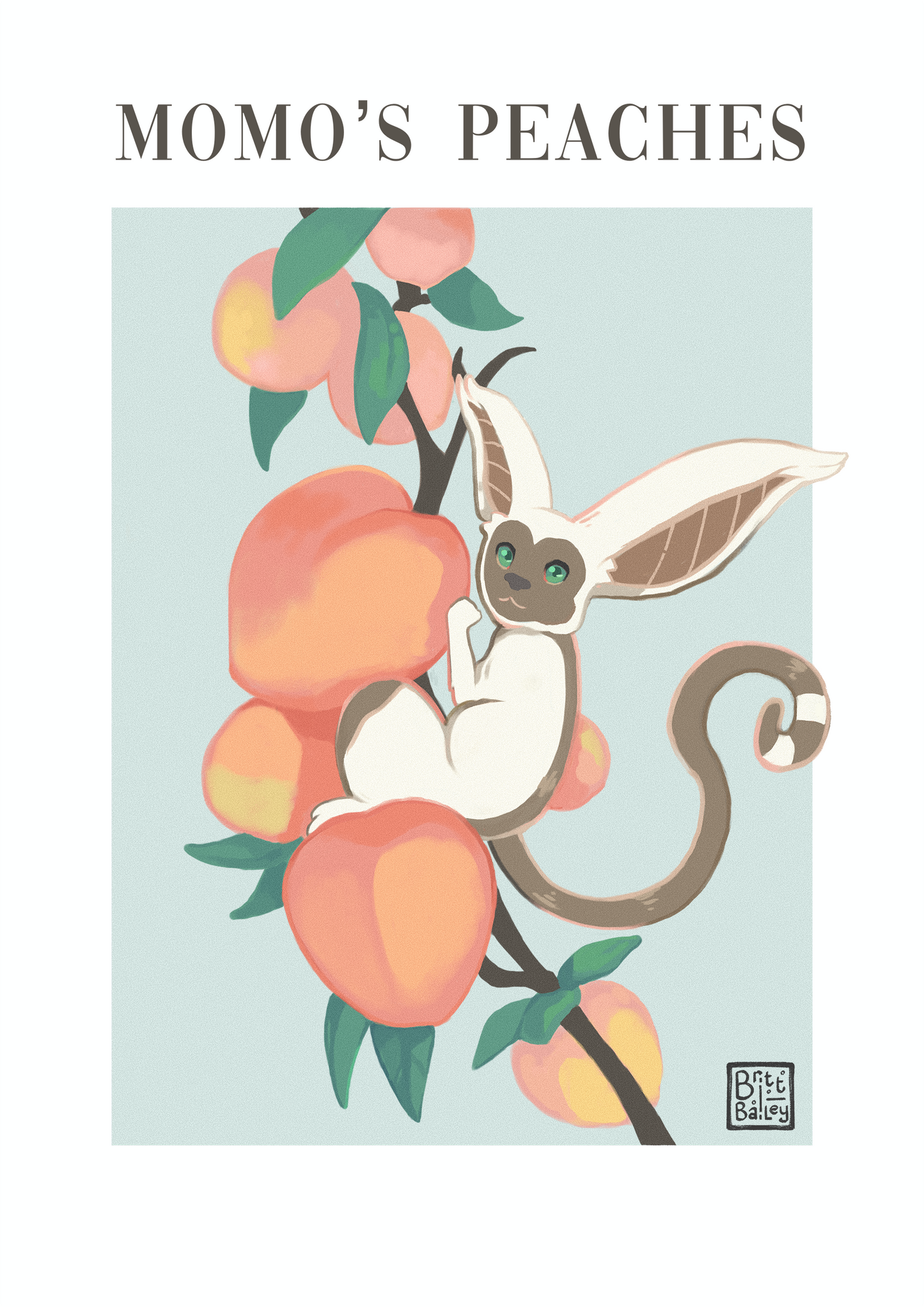 Momo's Peaches Art Print